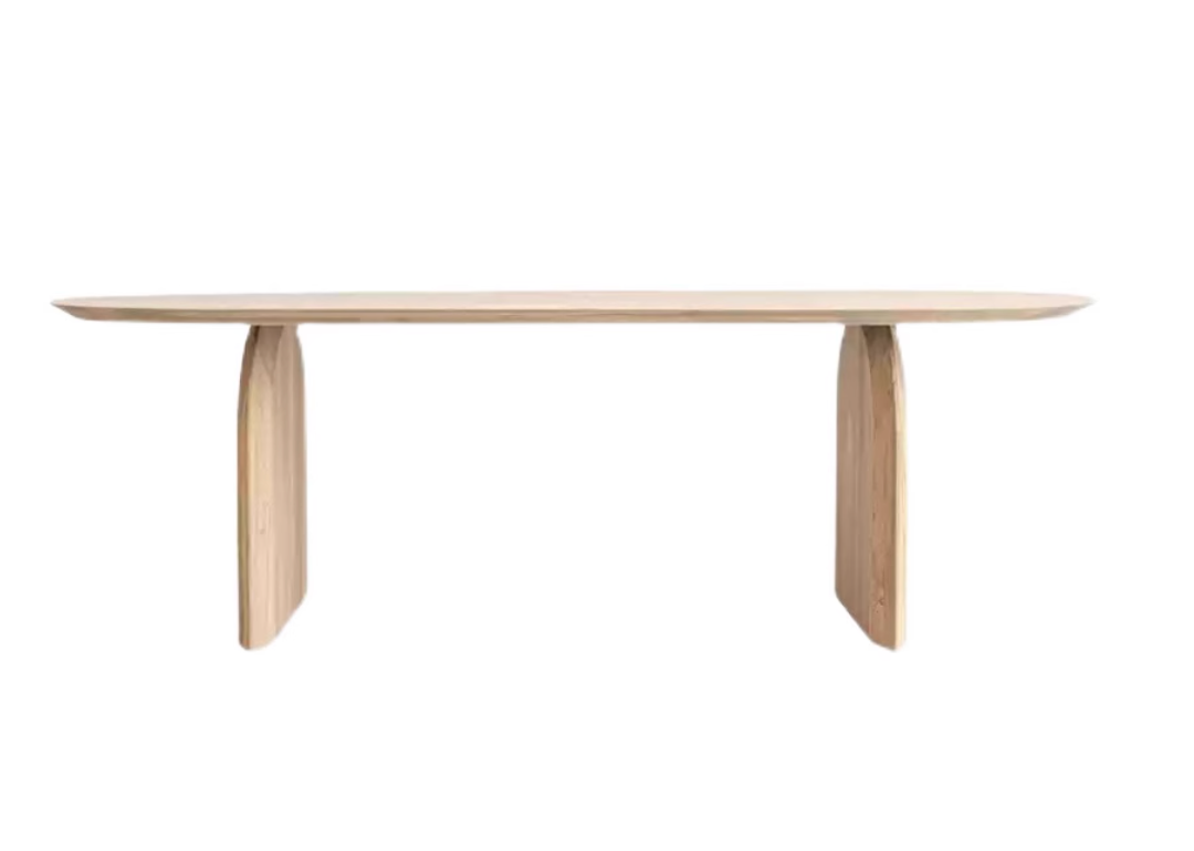 Natural Wood Oval Dining Table