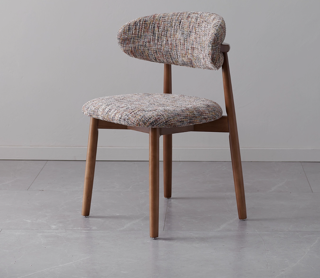 Modern Dining Chair with Backrest and Cushioned Seat
