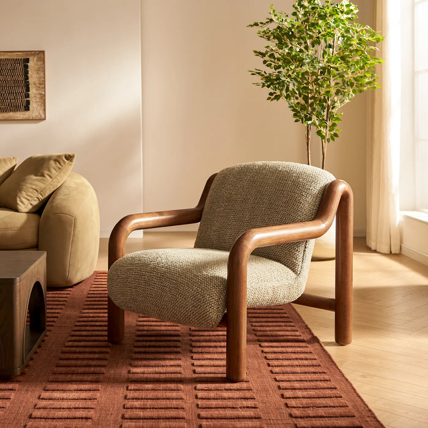 Wabi Sabi Solid Wood Armchair