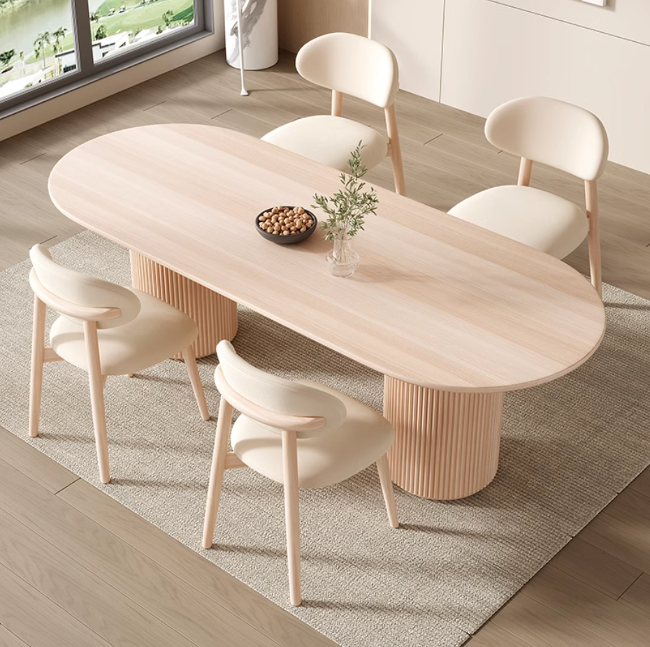 Oval Solid Wood Dining Set