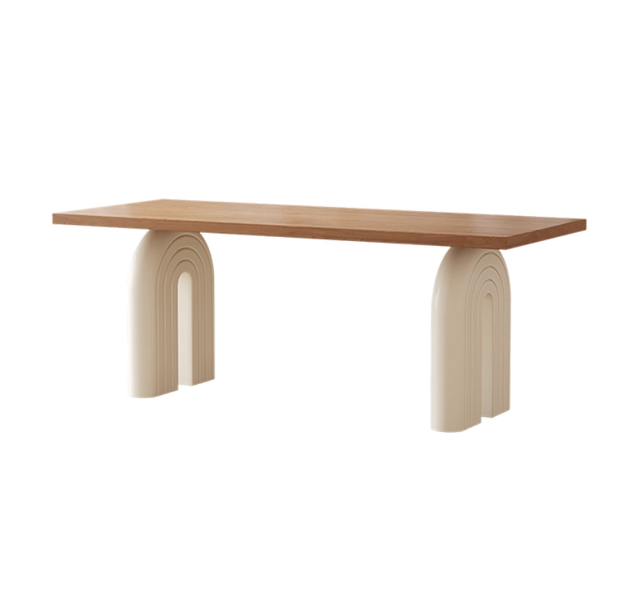 Modern Wood Dining Set with Arched Legs