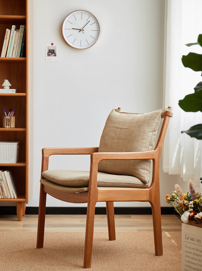 Contemporary Japandi Chair with Cushion