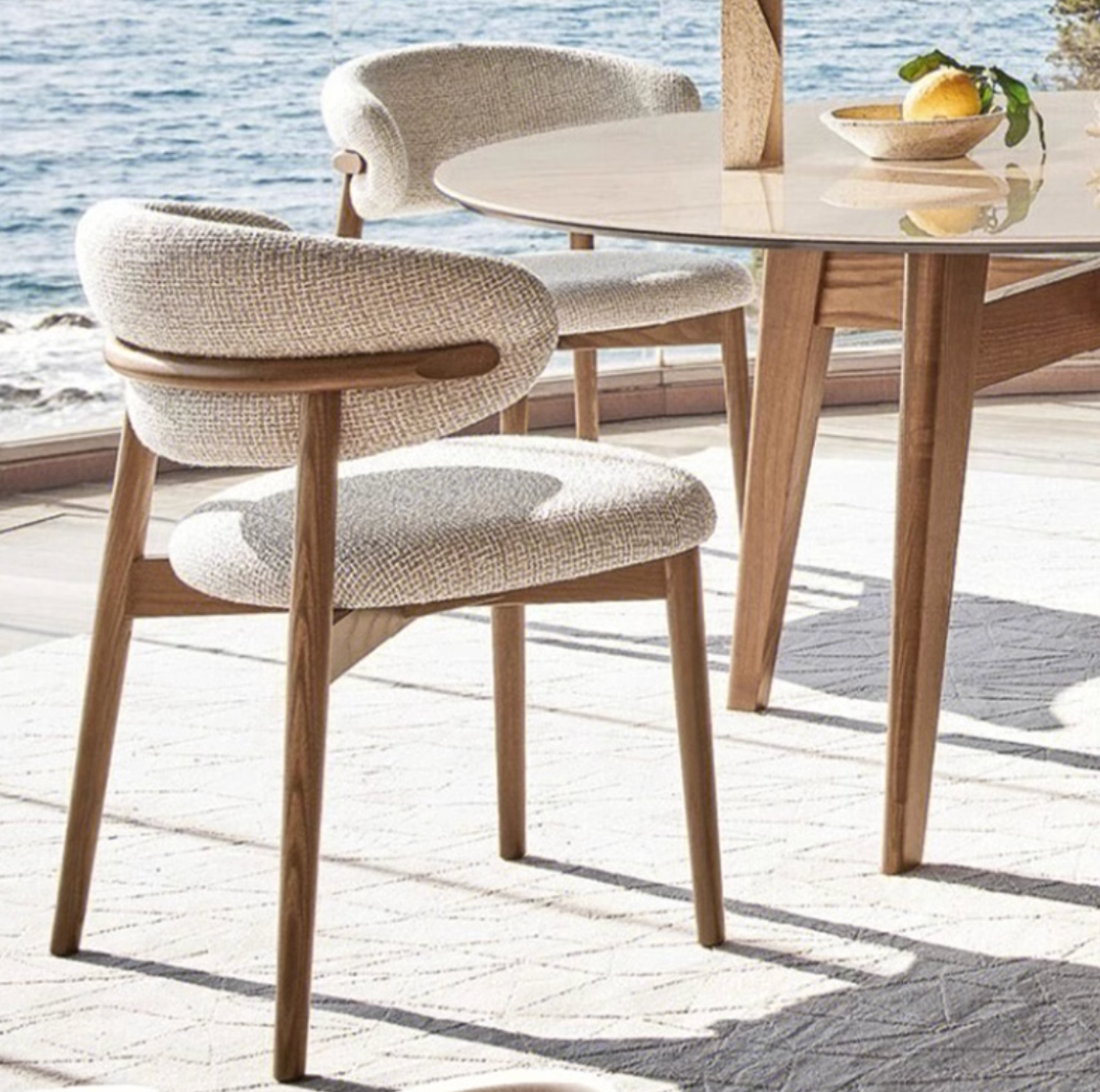Modern Dining Chair with Backrest and Cushioned Seat