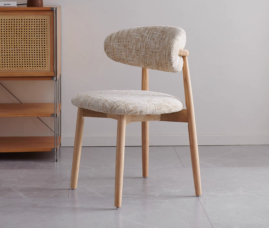 Modern Dining Chair with Backrest and Cushioned Seat
