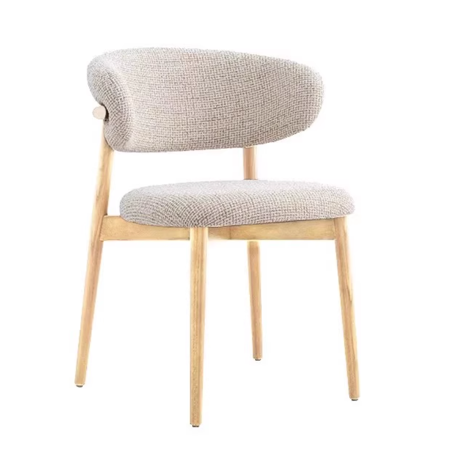 Modern Dining Chair with Backrest and Cushioned Seat